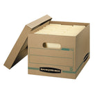 Boîte de rangement format lettre/légal Bankers Box Enviro Stor, paquet de 6-Parois avant/arrière/fond double épaisseur, parois latérales simple épaisseur.