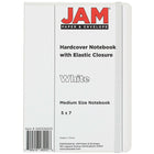 JAM PaperMD – Cahiers de notes à couverture rigide avec fermeture à bande élastique, 5 x 7 po, blanc, 2/pqt-2 par paquet