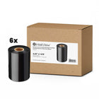 IntekView - Ruban à transfert thermique cire - 4,02" x 1476' - Centre 1"- Paquet de 6-Qualité premium, impressions nettes et précises
