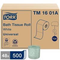 Tork - Universal Rouleau de papier hygiénique à 2 plis - Blanc - Paquet de 48-Les rouleaux gaufrés améliorent le volume et la douceur