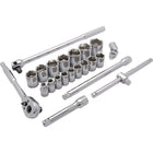 Dynamic Tools – Ensemble de 22 pièces, douilles 6 pans SAE standards, à prise de 1/2 po, , 3/8 po à 1 5/16 po-Inclut (po) : 3/8, 7/16, 1/2, 9/16, 5/8, 11/16, 3/4, 13/16, 7/8, 15/16, 1, 1 1/16, 1 1/8, 1 3/16, 1 1/4, 1 5/16, rallonges de 5 po et 10 po, clé à cliquet 45 dents, joint universel, poignée flexible, poignée en T 