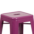 Tabouret de comptoir sans dossier de 24 po, intérieur/extérieur, violet (ET-BT3503-24-PUR-GG)-Capacité de poids de 500 lb