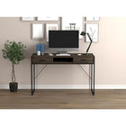 Safdie & Co. 48L Bureau - Métal Noir - Bois Brun Foncé Récupéré 2 Tirroirs 1 Étagère-Deux Tiroirs De Rangement , Une Étagère À Concept Ouverte.