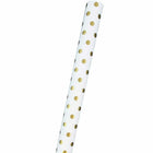 JAM Paper -  Papier cadeau – Papier cadeau à pois – 25 m² par rouleau – Blanc avec pois dorés – 2/paquet-Papier d'emballage blanc avec points de feuille d'or, Le papier d'emballage coloré donnera envie à tous de découvrir ce qu'il y a à l'intérieur