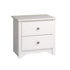 PrepacMC – Table de nuit à 2 tiroirs de la collection Monterey, 21 3/4 po, blanc-Bois composite stratifié de couleur blanche et de fabrication robuste MDF