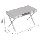 Safdie & Co. Bureau d'ordinateur avec 2 tiroirs et 1 étagère, 47 poL, Bois récupéré brun et métal noir-Fabriqué dans un souci de durabilité, le bois manufacturé et le métal de haute qualité utilisés dans ce bureau sont conçus pour durer au fil des années