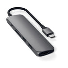 Satechi USB-C Adaptateur Multimedia Mince V2 - Gris sidéral-L'adaptateur multiport Type-C V2 combine de manière transparente vos ports essentiels dans un appareil élégant et compact