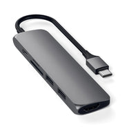 Satechi USB-C Adaptateur Multimedia Mince V2 - Gris sidéral-L'adaptateur multiport Type-C V2 combine de manière transparente vos ports essentiels dans un appareil élégant et compact
