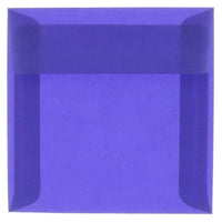 JAM Paper Enveloppes translucides de 5,5 x 5,5 po, bleu primaire, 50/paquet-Enveloppes translucides en papier bleu primaire