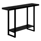 Monarch Specialties - 2861 Table D'Appoint - 48 po L/Faux Bois Noir/Metal Noir-Table console rectangulaire de style ferme industrielle avec une tablette fixe pour un rangement supplementaire