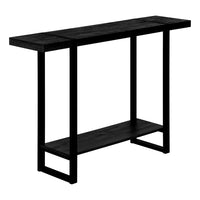 Monarch Specialties - 2861 Table D'Appoint - 48 po L/Faux Bois Noir/Metal Noir-Table console rectangulaire de style ferme industrielle avec une tablette fixe pour un rangement supplementaire
