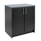 Prepac – Placard de base Elite de 32 po, noir (BEB-3236)-Poignées stylisées en métal brossé
