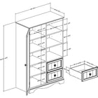 South ShoreMD – Armoire de la collection Savannah, blanc pur, 53 haut. x 35 larg. x 16 prof. (po)-Offre cinq espaces de rangement séparés par trois tablettes réglables et une tablette fixe, derrière la porte