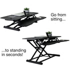 AnthroDesk - Élévateur de bureau ajustable extra large - noir-37,4 po la plate-forme vous donne beaucoup d'espace pour tout ce dont vous avez besoin sur votre surface debout, jusqu'à 33 lb