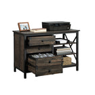 Sauder 42"W La Collection Steel River Crédence - Finition Carbon Oak-  Le tiroir à fichiers est verrouillable pour la sécurité de vos documents importants