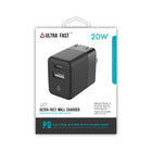 LBT- Chargeur mural PD double port Power Stream 20 W de LBT - Noir-Un port USB-A supplémentaire permet de charger deux appareils simultanément.