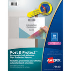 Avery® 78620 Pochettes protectrices de présentation, autocollantes, amovibles,  transparentes, 10/paquet-Chaque pochette comporte deux bandes avec adhésif enlevable qui permet d'apposer l'affiche solidement et de l'enlever facilement sans endommager la surface