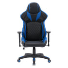 Chaise de jeu Nightshade de CorLiving - Noir et bleu-Revêtement entièrement noir avec détails contrastants