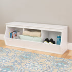 Prepac – Rangement à 3 cases empilable Monterey, blanc-Dimensions une fois assemblé : 46 larg. x 15,75 prof. x 18 haut. (po), dimensions d’une case : 14,25 larg. x 16,75 haut. x 14 prof. (po), dimensions de l’ouverture d’une case : 14,25 larg. x 9,25 haut. (po)