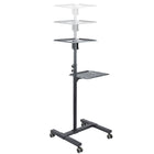 StarTech.com - Table Vidéoprojecteur et PC Portable - Chariot Présentation Mobile-SÉCURISEZ ET ORGANISEZ LES APPAREILS : support de projecteur portable avec plates-formes robustes dotées de rebords de sécurité pour maintenir les appareils en place ; de fines ouvertures peuvent être utilisées pour faire passer des sangles afin de fixer les appareils (sangles non incluses) ; comprend 2 clips de maintien des câble qui peuvent être fixés le long du poteau