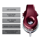 Kenmore Elite - Ovation batteur sur socle de avec couvercle pour verser - 5 qt - bourgogne-Bol en verre de grande capacité de 5 qt avec couvercle de rangement