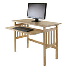 Winsome - Bureau d'ordinateur avec plateau pour clavier, pliant, naturel-Bureau pliant avec tiroir coulissant pour clavier