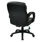 Fauteuil Executifen cuir reconstitué à dossier moyen de Work Smart, noir-Siège pivotant à 360 °