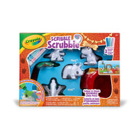 Crayola - Ensemble Dinosaures Scribble Scrubbie-JEU DE SOIN DES ANIMAUX : Comprend 4 figurines de dinosaures, 3 flacons de gouttes d'encre lavable, 3 marqueurs lavables, 1 brosse, 2 petits bacs et un feuillet d'instructions!