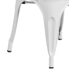 Flash Furniture – Chaise empilable en acier pour l’intérieur et l’extérieur, blanc (CH31230WH)-Trous de drainage dans le siège