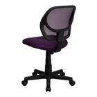 Flash Furniture - Chaise fonctionnelle sans accoudoirs, dossier mi-dos, avec mailles, WA-3074-PUR-GG, violet-Coque arrière type accordéon