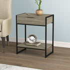 Safdie & Co. 20L Table D'Appoint - Métal Noir - Taupe Foncé 1 Tirroir 1 Étagère-Cette table d'appoint offre une grande espace de surface pour les boissons, les collations ou un mini ordinateur portable.