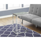 Monarch Specialties - 3372 Table D'Appoint - Gris Cimente Et Metal Chrome-Dimensions : 25 x 18 x 10