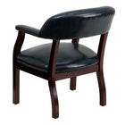 Flash Furniture – Chaise de conférence en vinyle BZ105NVY avec accoudoirs fixes, marine-Conception à dossier ouvert
