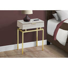 Monarch Specialties - 3463 Table D'Appoint - 24 po H/Marbre Beige/Metal Or-Base en métal couleur or moderne
