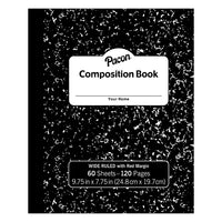 Pacon - Cahier de composition, couverture souple, marbre noir, 12/ensemble (PACMMK37130)-Nombre de feuilles : 60