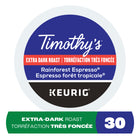 Timothy’s - Capsules K-Cup de café Espresso forêt tropicale torréfaction très foncée - paquet de 20-Réputation : café 100 % de source responsable