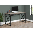 Monarch Specialties - 7452 Bureau 48 po L - Faux Bois Taupe/Metal Noir-La construction robuste avec un plateau de table épais, facile à nettoyer, fait de ce bureau compact un choix parfait pour un bureau à domicile, que ce soit pour le travail ou les études.