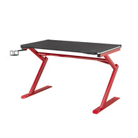 Brassex - Bureau de jeu - Noir/Rouge-eclairage LED à plusieurs niveaux avec commande tactile