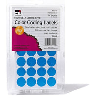 Charles Leonard - Étiquettes pour code de couleurs, 0,75 po, bleu, 12 000/paquet (CHL45115)-Étiquettes autocollantes amovibles