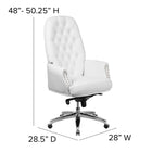 Flash Furniture - Fauteuil de direction multifonction, pivot, dossier élevé, traditionnel, cuir touffeté, blanc BT90269HWH-Mousse ignifuge CA117