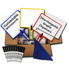 Tableaux blancs personnalisables Kleenslate avec pochettes effaçables à sec, paquet de 12-Surface effaçable à sec vierge recto-verso, d'un côté et manchon effaçable à sec transparent d'un côté, comprend un modèle graphique/ligné