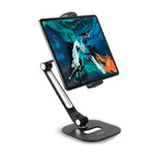 ShoppingAll - Support de Tablette Réglable Long - Noir-Base et bras en aluminium robuste