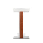 Urbann - Lutrin Y55 avec roulettes, aluminium et bois, cognac-Usage : Discours