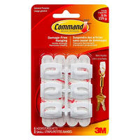 Command™ – Mini crochets avec bandes, blanc 17006C-Tient fermement, s'enlève proprement, s'applique facilement, convient à une variété de surfaces