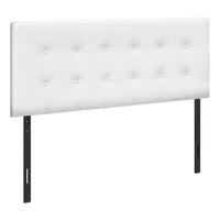 Monarch Specialties - 6002F Lit Double Tete De Lit Simili - Cuir Blanc-Tête de lit bouton touffeté et rembourré en similicuir blanc
