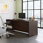 Sauder 71"W La Collection Affirm Bureau - Finition Noble Elm-  La surface en mélamine est résistante à la chaleur, aux taches et aux rayures
