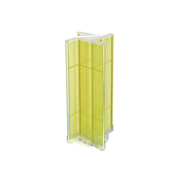 Azar Displays – Présentoir rotatif à panneaux perforés 4 côtés, base rotative de 13,5 x 44 po, jaune translucide (700444-YEL)-Comprend quatre panneaux et une bande porte-affiche en acrylique et repose sur une base rotative de 23 po