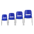 Flash Furniture – Chaise coquille empilable et ergonomique Hercules avec cadre chromé, siège de 16 pouces, bleu marine-Conception ergonomique