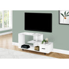 Monarch Specialties - 2609 Meuble Tv - 48 po L/Blanc/Dessus Marbre Blanc/1 Tiroir-Materiau : panneaux de particules, metal ; finition : aspect marbre blanc