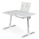 ShoppingAll - Bureau pliable portable réglable avec fente pour tablette et tiroir - Argent-Ports USB Intégrés: Doté de 4 ports USB pour une charge facile de tous vos appareils sans quitter votre coin confortable.